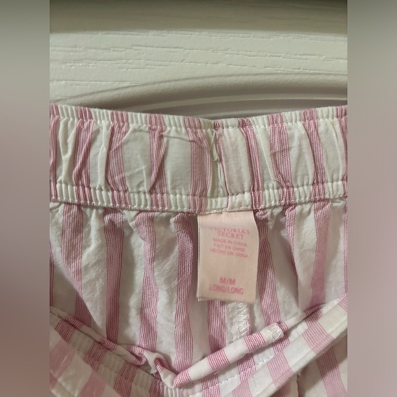 Victoria’s Secret Pink and White Long Sleeve PJ Set with Top and Bottoms Y2K - Picture 3 of 6